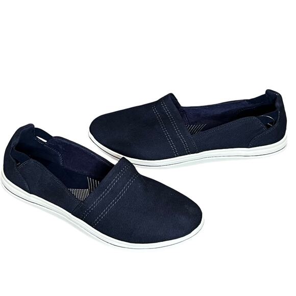 Clarks Cloudsteppers Breeze Step II Sneakers 11W Dark Navy Blue Slip On Comfort - Picture 1 of 11